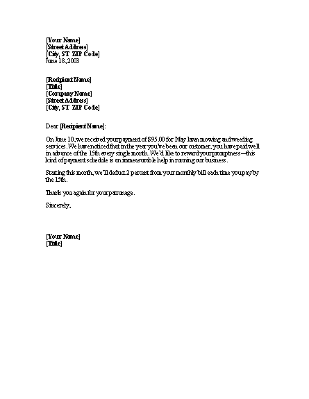 Discount Letter Request Template