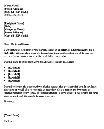Free sample of resume and cover letter